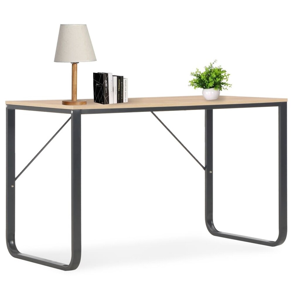 vidaXL Computer Desk Black and Oak 47.2\