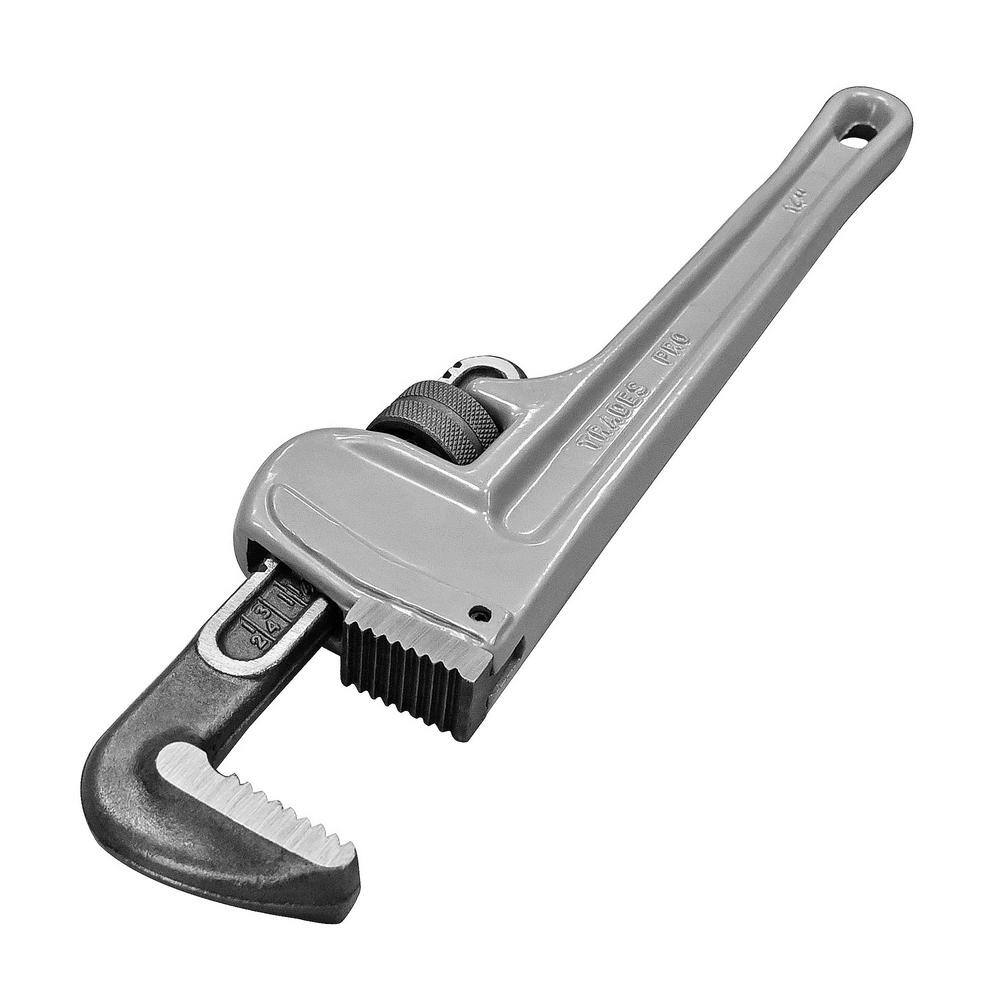 TradesPro 14 in. Aluminum Pipe Wrench 836159