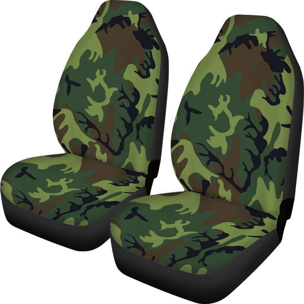 FMSHPON Set of 2 Car Seat Covers Camo 3D Universal Auto Front Seats Protector Fits for Car，SUV Sedan，Truck