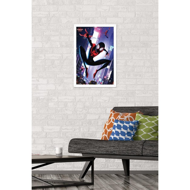 Trends International Marvel Spider man Into The Spider verse Street Framed Wall Poster Prints