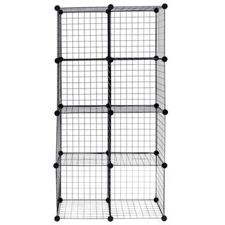 Boyel Living 14 in. W x 14 in. H x 14 in. D Black DIY 8 Cube Grid Wire Cube Shelves Shelving Unit HYSN-56102