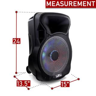 BEFREE SOUND 15 in. Bluetooth Rechargeable Party Speaker with Illuminating Lights 985116031M