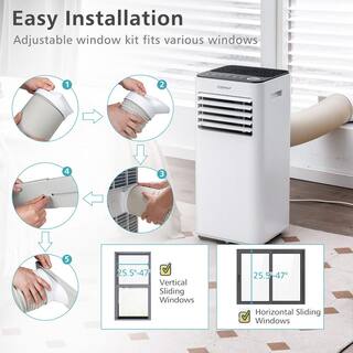 Costway 10000 BTU Portable Air Conditioner Cools 350 Sq.Ft. with Remote Dehumidifier  Fan Mode in Black FP10265US-BK