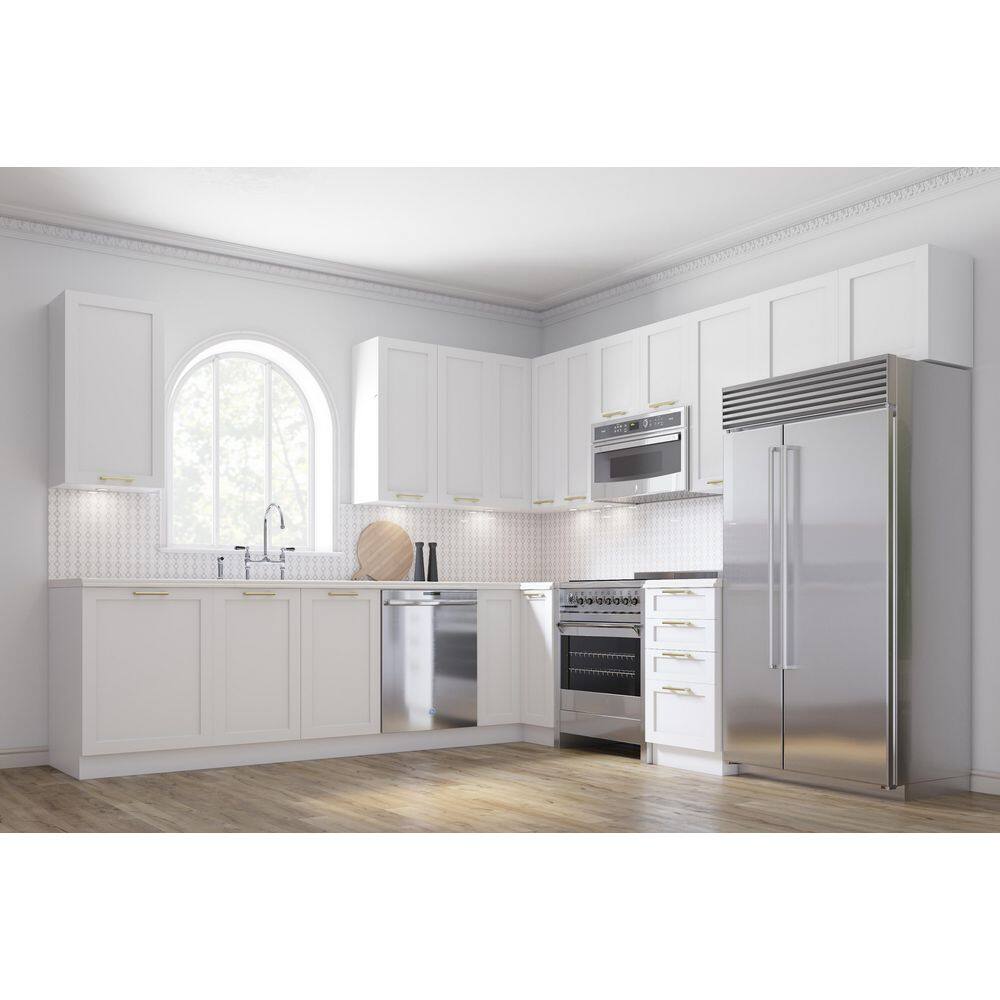 Cambridge Quick Assemble Modern Style with Soft Close White Shaker Wall Kitchen Cabinet 2 Door (36 in W x 12 D x 36 in H) SA-WU3636-SW