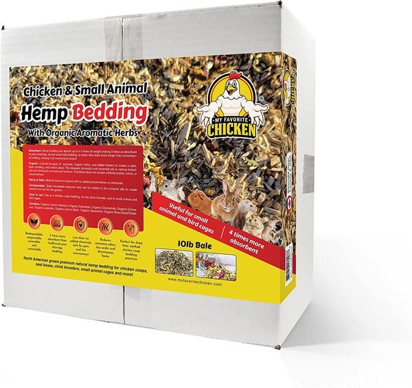 My Favorite Chicken Chicken and Small Animal Hemp Bedding with Organic Aromatic Herbs， 10-lb box