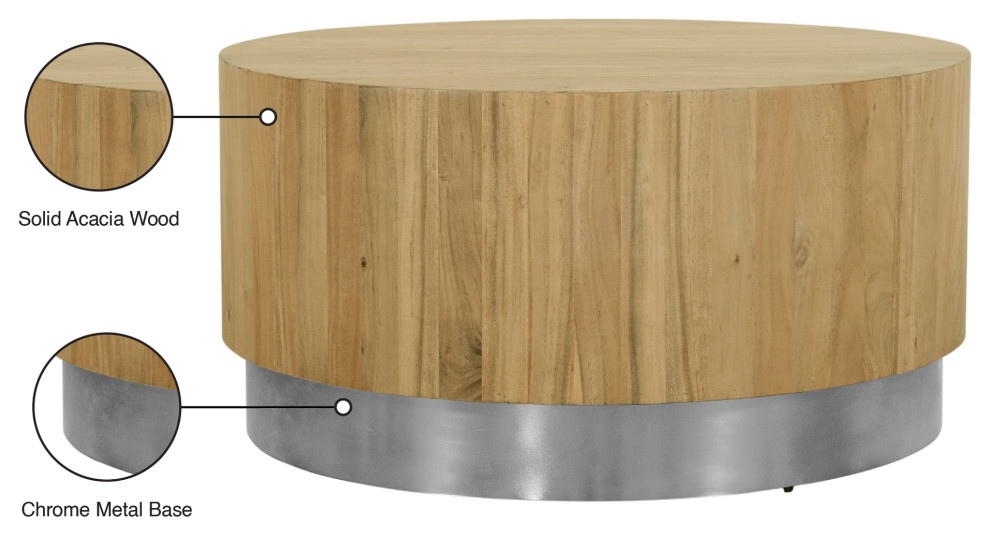 Acacia Wood Top Coffee Table   Contemporary   Coffee Tables   by Meridian Furniture  Houzz