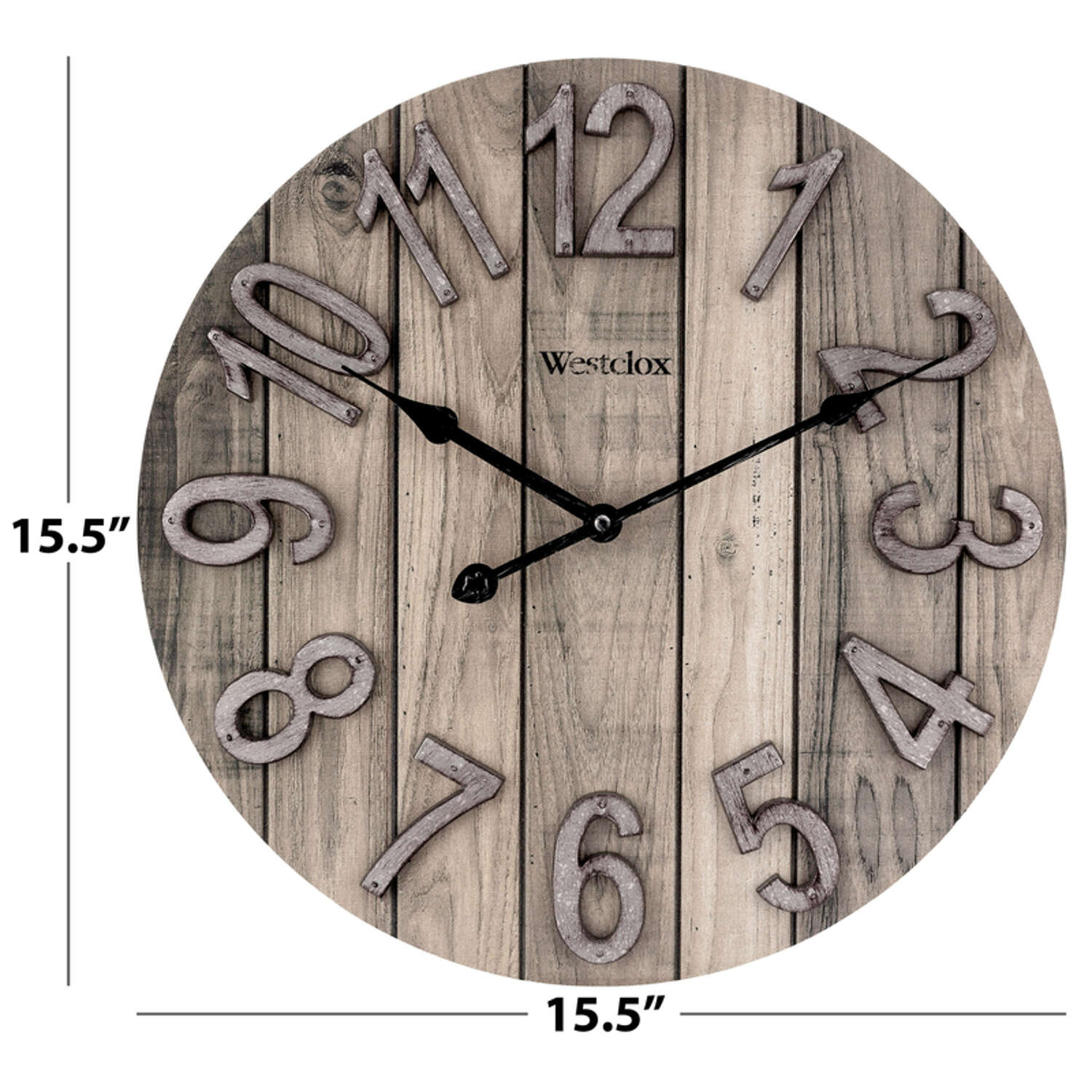 Westclox 15.5 in. L X 15.5 in. W Indoor Farmhouse Analog Wall Clock Wood Brown