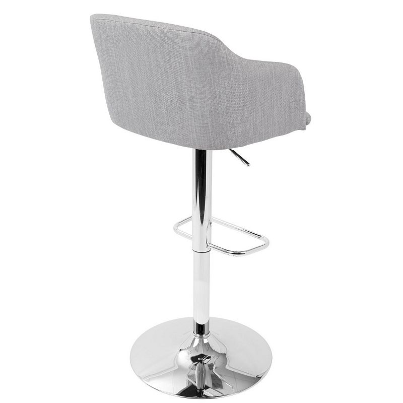 42 Light Gray Fabric Adjustable Swivel indoor Bar Stool