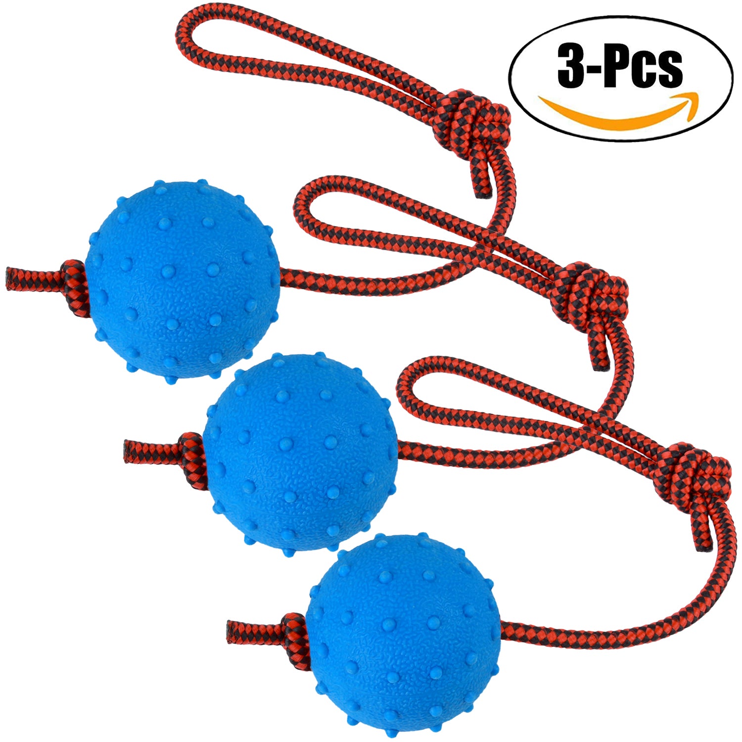 Legendog 3PCS Dog Toys Ball with Rope Interactive Dog Tug Toy Indestructible Dog Fetch Toy for aggressive chewers