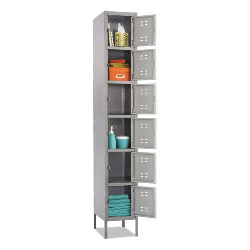 Safco Box Locker， 12w x 18d x 78h， Two-Tone Gray (5524GR)