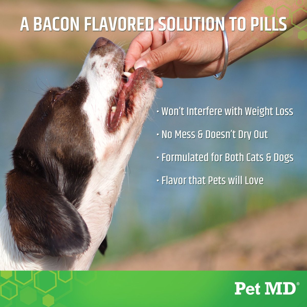 Pet MD Wrap-A-Pill Bacon Flavor Pill Paste Dog and Cat Supplement， 4.2-oz tub