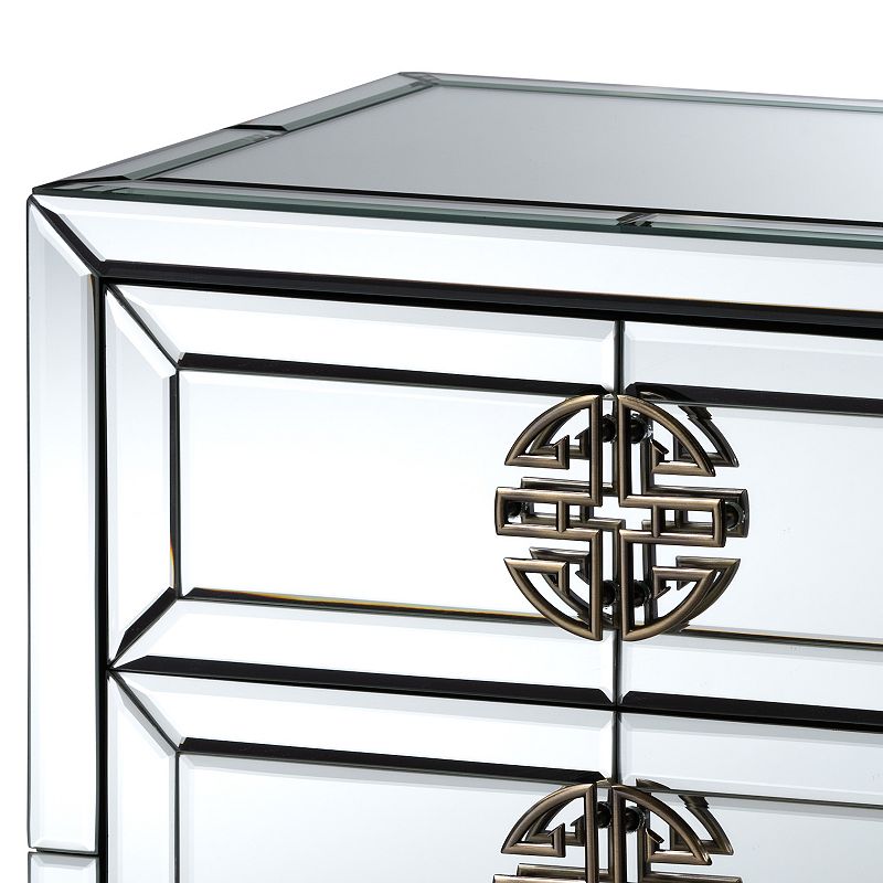 Baxton Studio Laken Mirror Nightstand Table