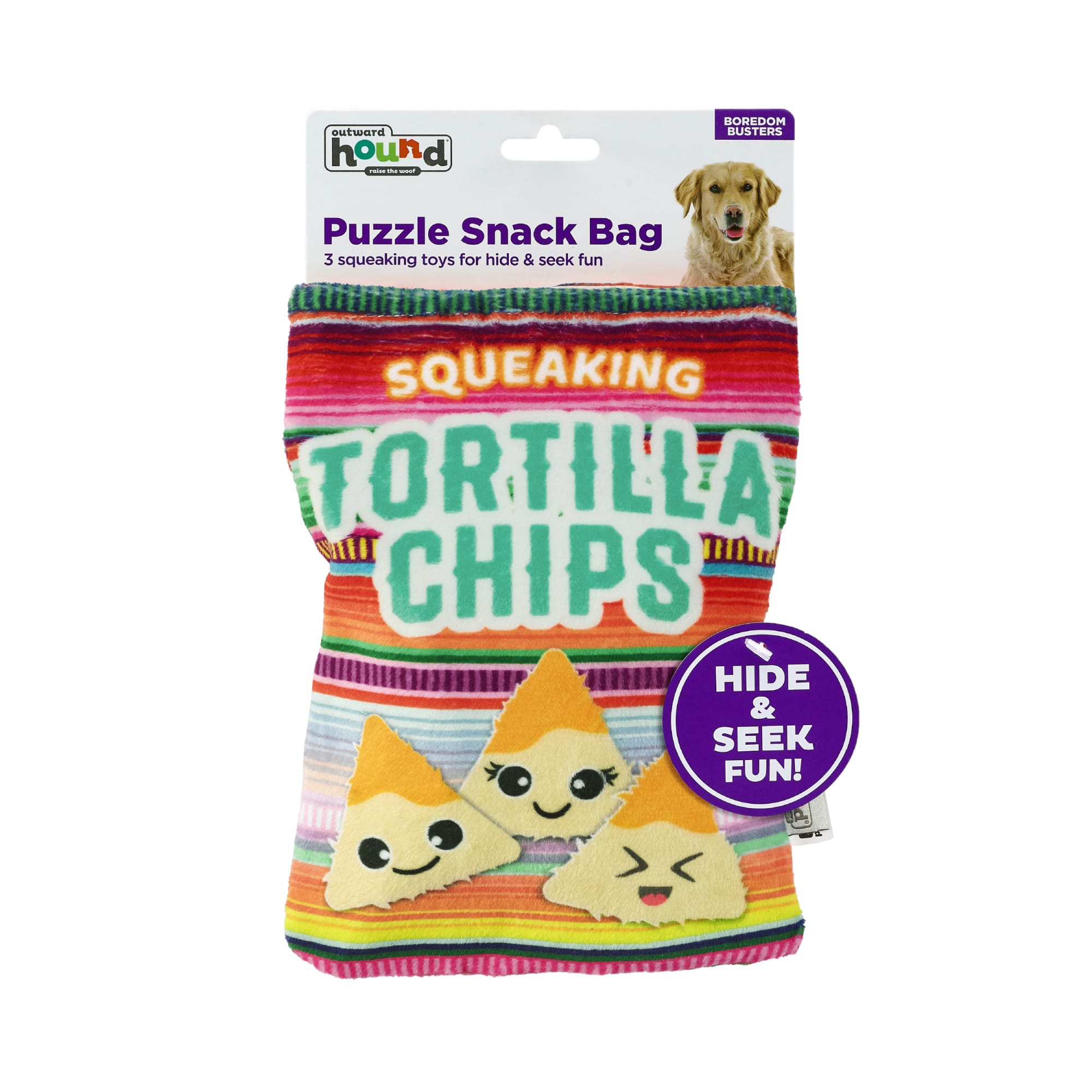 Outward Hound Snack Bag Tortilla Chips Puzzle Dog Toy， Small