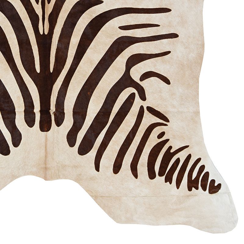 Linon Cowhide Brown Stencil Full Skin Rug - 9' x 7'