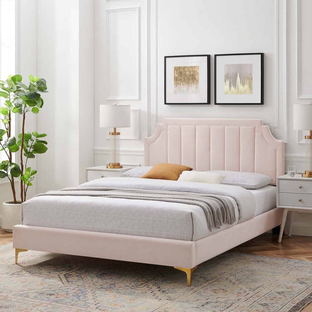 Sienna Performance Velvet Twin Platform Bed