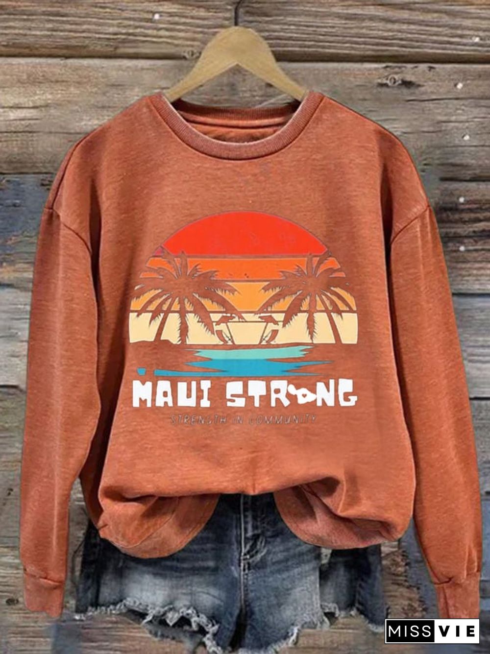 Women'S Maui Strong Print Long Sleeve Sweatshirt