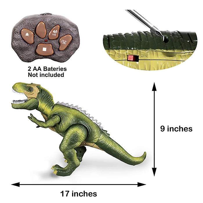 Stuff Certified® RC T-Rex Dinosaur with Remote Control - Tyrannosaurus Rex Controllable Toy Robot Green