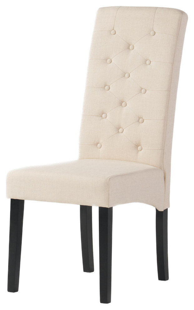 GDF Studio Darby Tall Back Linen Dining Chairs  Set of 2   Transitional   Dining Chairs   by GDFStudio  Houzz