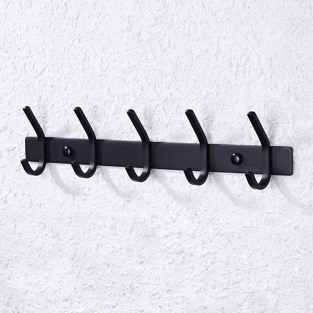 ACEHOOM Wall Mount Robe Hook and Towel Hook in Matte Black AC-G5