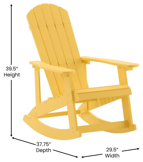 2 Pack Yellow Resin Rockers   Contemporary   Outdoor Rocking Chairs   by First of a Kind USA Inc  Houzz