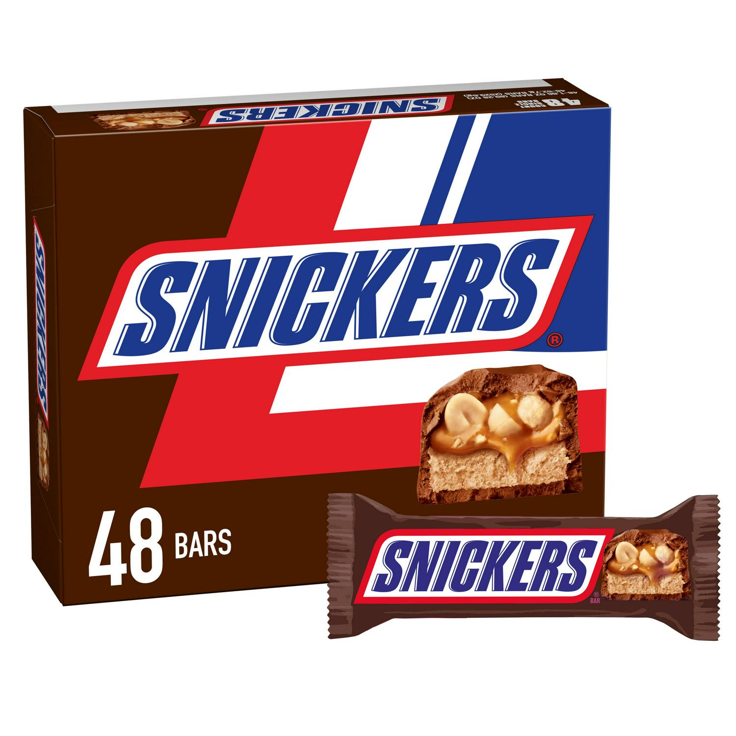 Snickers Full Size Bulk Chocolate Candy Bars 8211 186 oz Bar 8211 48 ct Box  Crowdfused