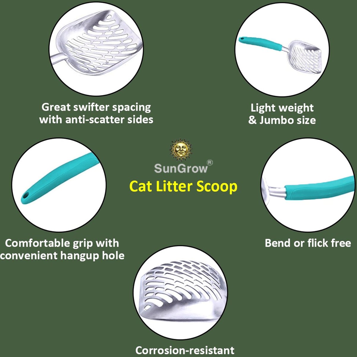 SunGrow Ferret and Cat Litter Scoop