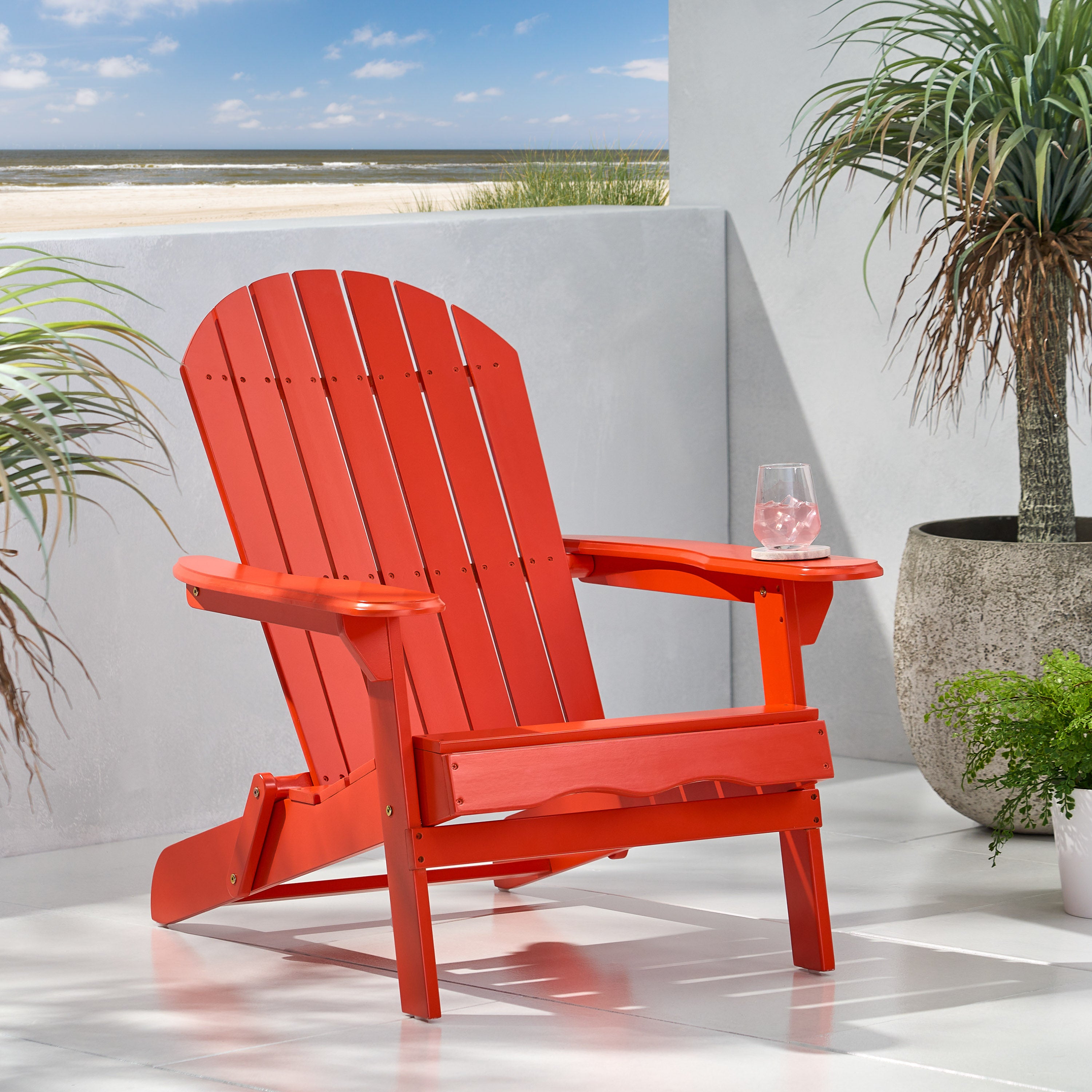 Cartagena Outdoor Acacia Wood Adirondack Chair