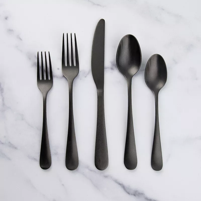 Cambridge Rhiannon Black Satin 20-pc. Flatware Set