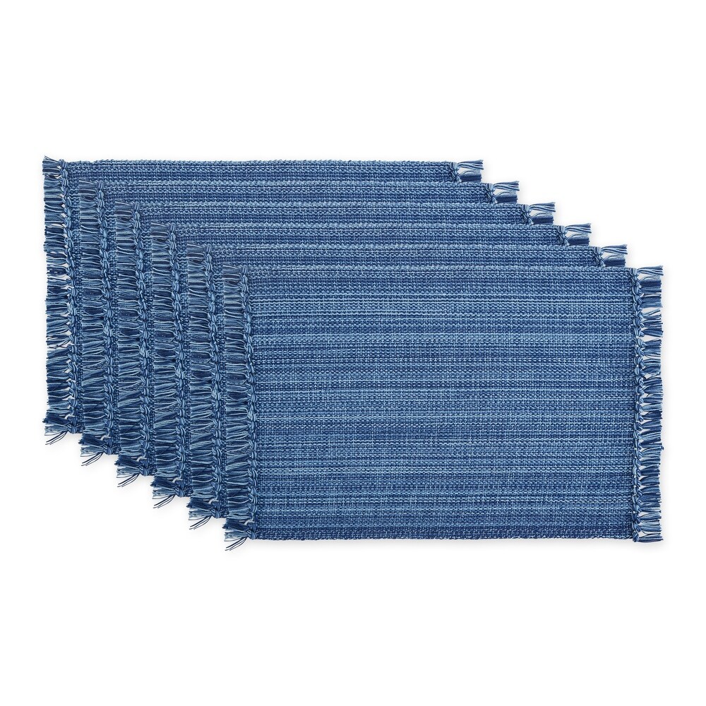 Variegated Nautical Blue Fringe Placemat (Set of 6)