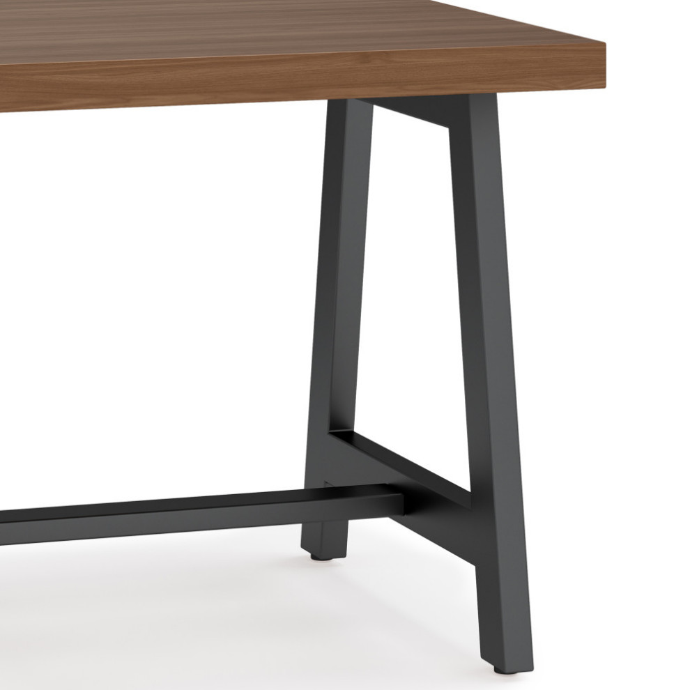 Sawhorse Solid Walnut Veneer and Metal End Table   Industrial   Side Tables And End Tables   by Simpli Home Ltd.  Houzz