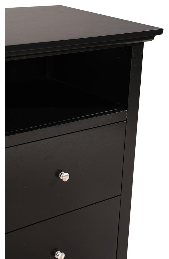 Hammond Black 4 Drawer Chest of Drawers (42 in L. X 18 in W. X 36 in H.)   Transitional   Entertainment Centers And Tv Stands   by Makers  Houzz