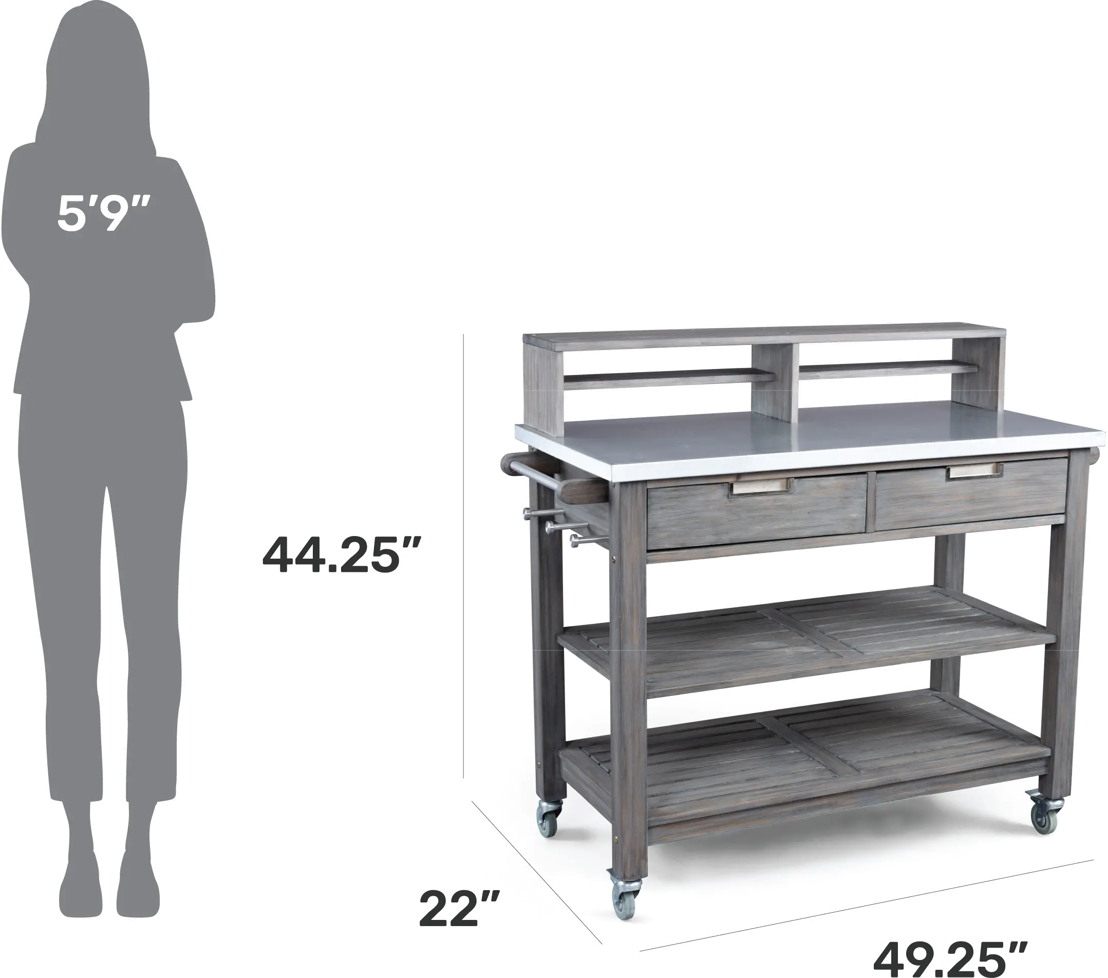 Maho Gray Potting Bench by Homestyles