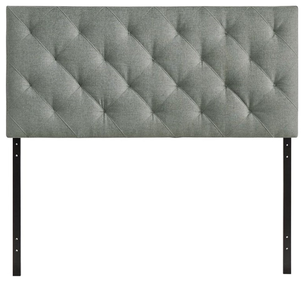 Modway Theodore Queen Modern Upholstered Linen Fabric Headboard in Gray   Transitional   Headboards   by Homesquare  Houzz