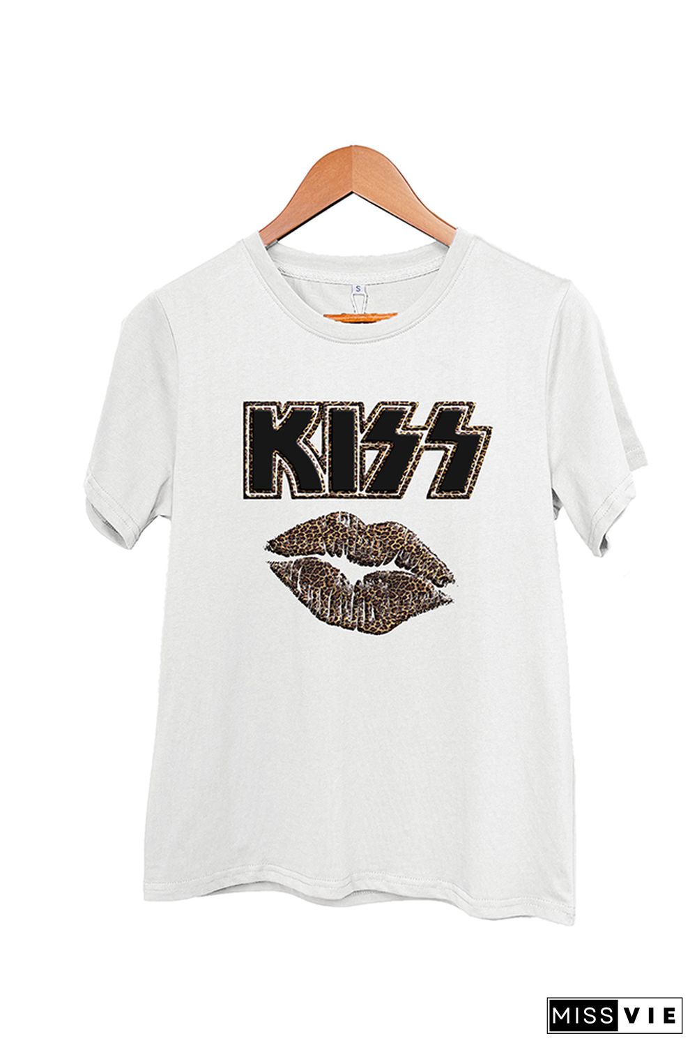 Rock Bands Kiss Lip Short Sleeve Graphic Tee Wholesale