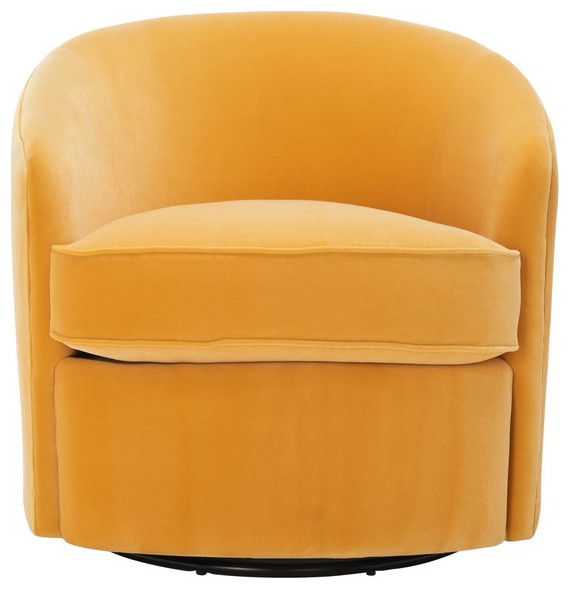 Safavieh Lesley Swivel Barrel Chair Mustard   Contemporary   Armchairs And Accent Chairs   by Safavieh  Houzz