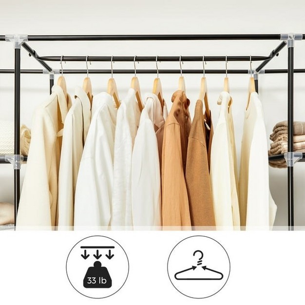 Closet Wardrobe Portable Closet Organizer Storage Clothing Rack Shelf With Non woven Fabric Cover