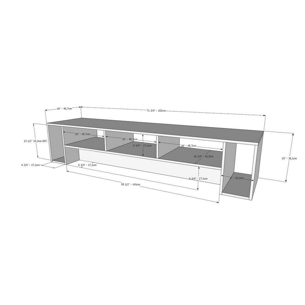 Nexera Rustik 72 inch TV Stand  Bark Grey