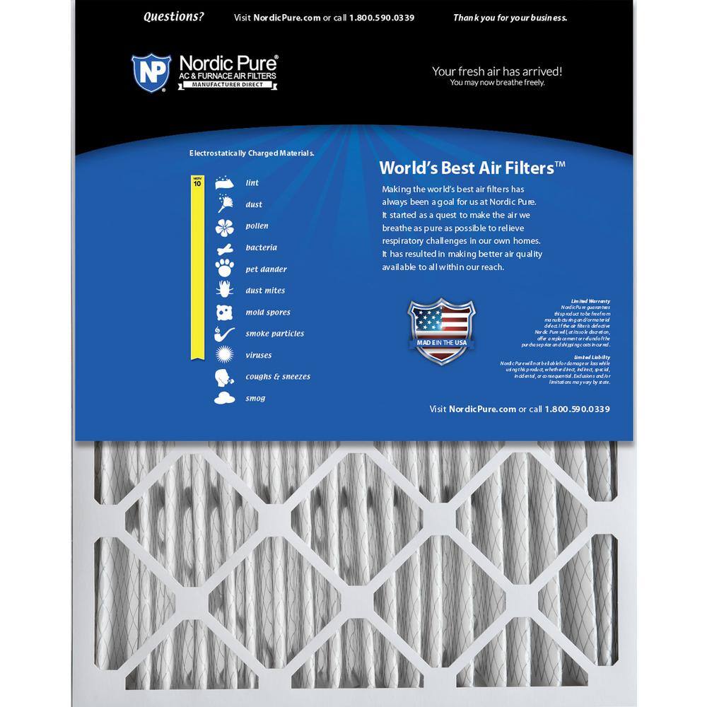 Nordic Pure 20 in. x 25 in. x 5 in. HoneywellLennox Replacement Air Filter MERV 10 (2-Pack) 20x25x5HM10-2