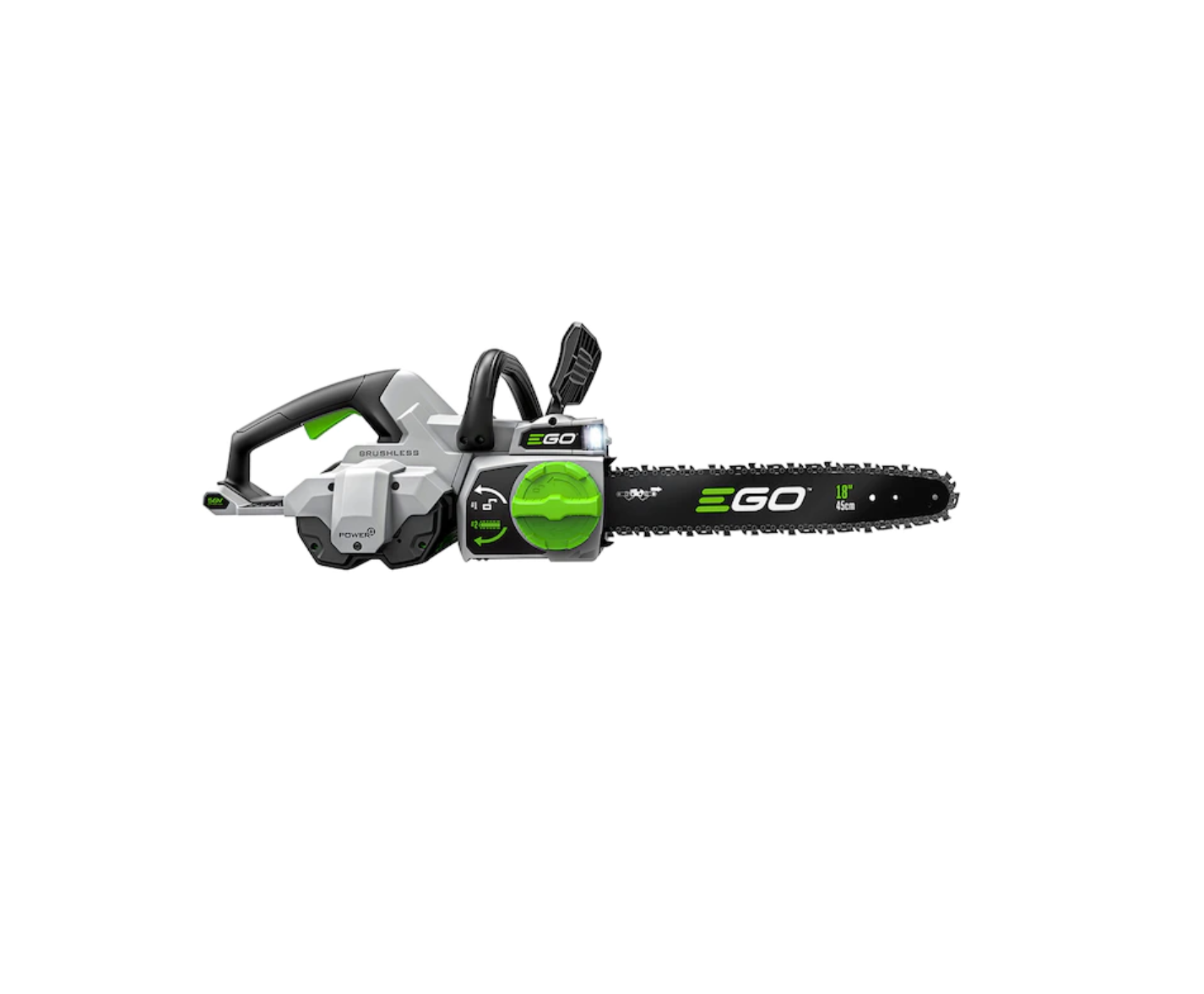 EGO CS1803 POWER+ 56-volt 18-in Brushless Cordless Electric Chainsaw 4 Ah (Battery and Charger Included)