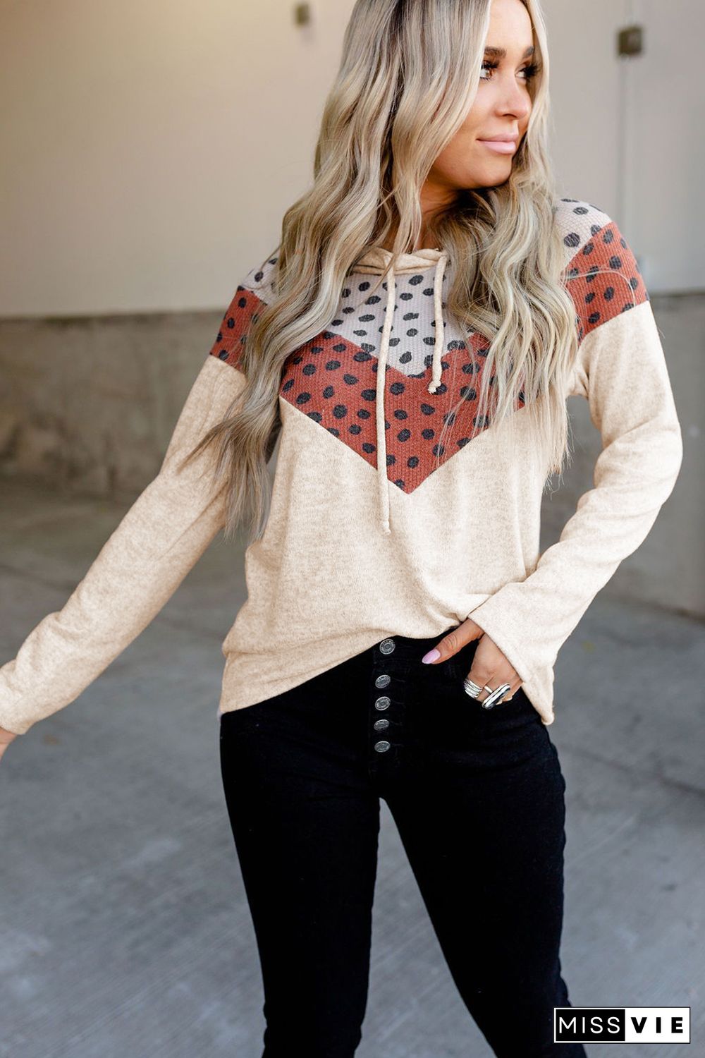 Cheetah Chevron Color Block Hoodie