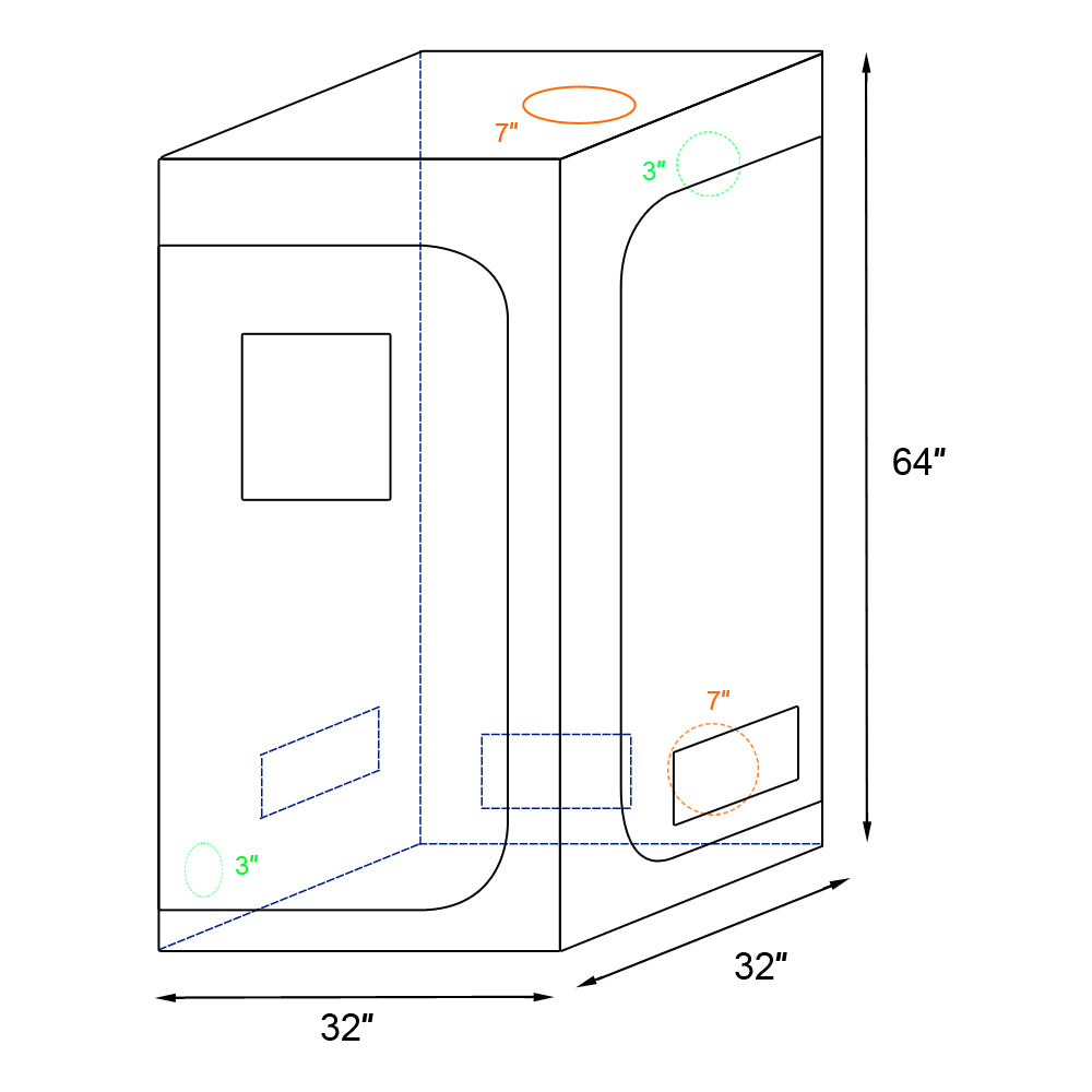 Lowestbest Grow Tent for Plant， Hydroponic Mylar Tent Reflective Garden Growing Dark Room with Observation Window， Indoor Grow Tent Room