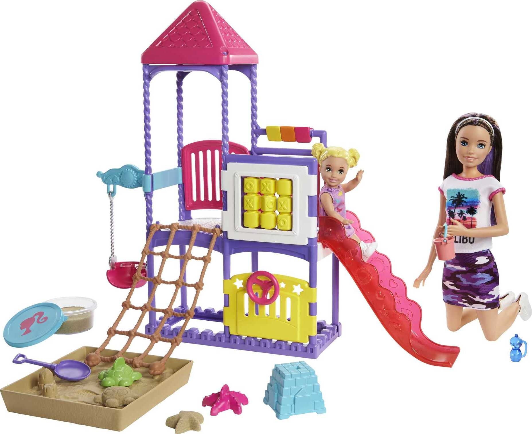 Barbie Skipper Babysitters Inc Climb 'n Explore Playground 2 Dolls and Playset wth Accessories