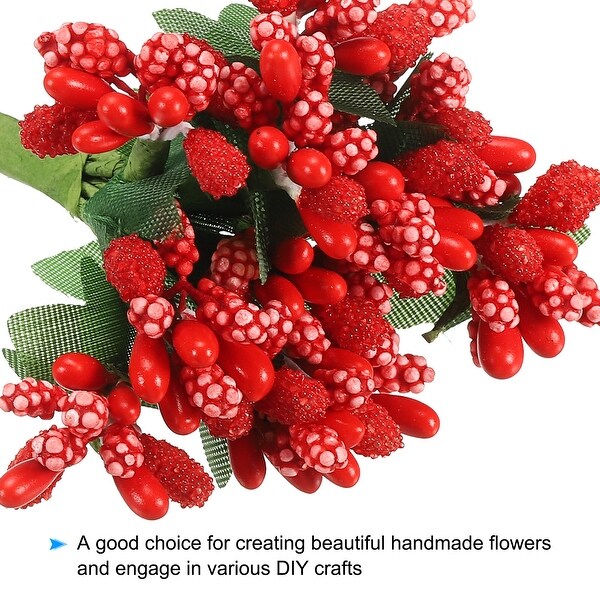 Artificial Flower Stamen Mini Berry Pick Bunch Fruit Floral Stamen