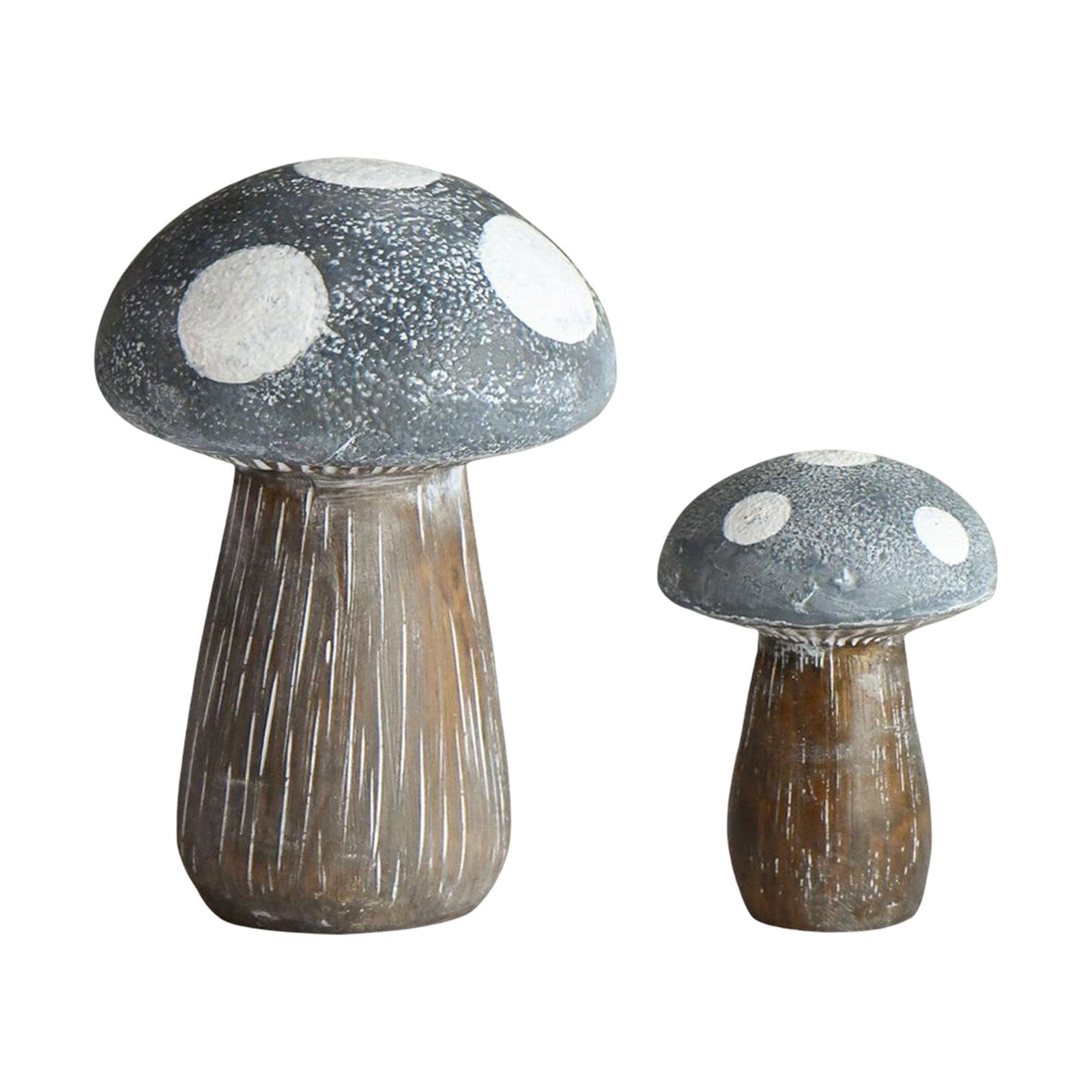 2Pcs Lovely Mushroom Statues Garden Decoration Resin Ornaments Landscape Sculpture Figurine Decor for Yard Indoor Outdoor Patio Home