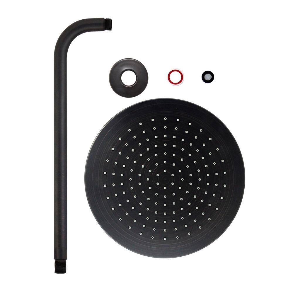 MODONA 1-Spray 10 in. Single Wall Mount Waterfall Fixed Rain Shower Head in Rubbed Bronze AC25SH82-A-B