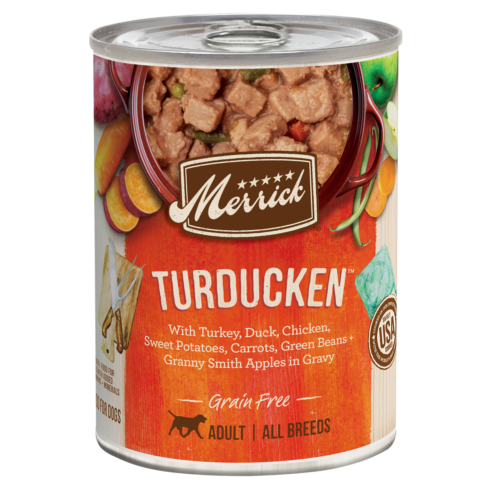 Merrick Grain Free Turducken Wet Dog Food， 12.7 oz.， Case of 12