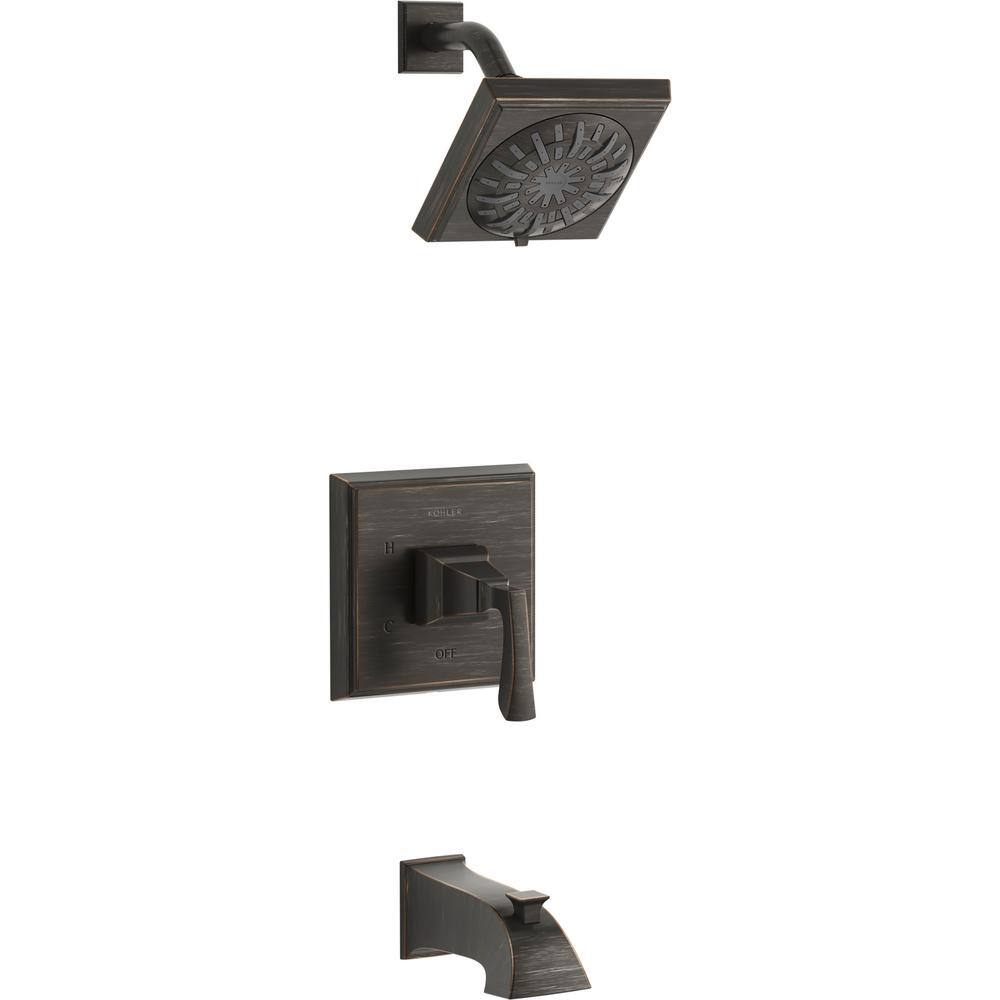 KOHLER Kallan Rite-Temp Single-Handle 3-Spray Tub and Shower Faucet in Oil-Rubbed Bronze (Valve Included) K-R24057-4M-2BZ