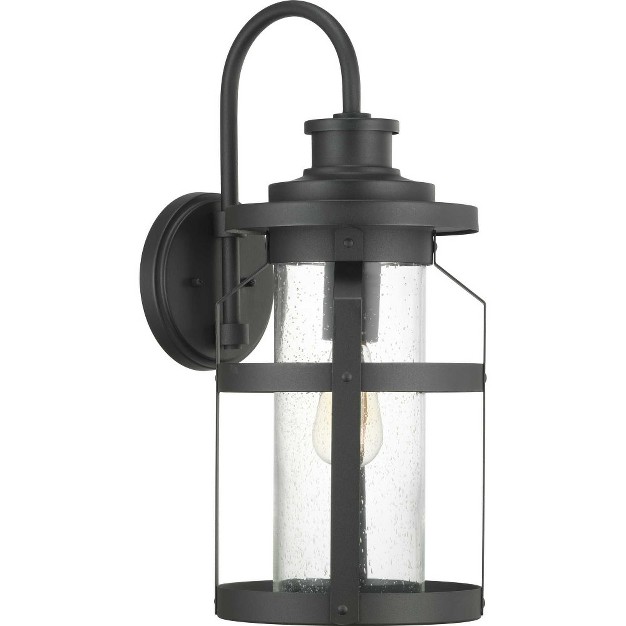 Progress Lighting Haslett 1 light Large Wall Lantern Antique Pewter Clear Seeded Glass Shade