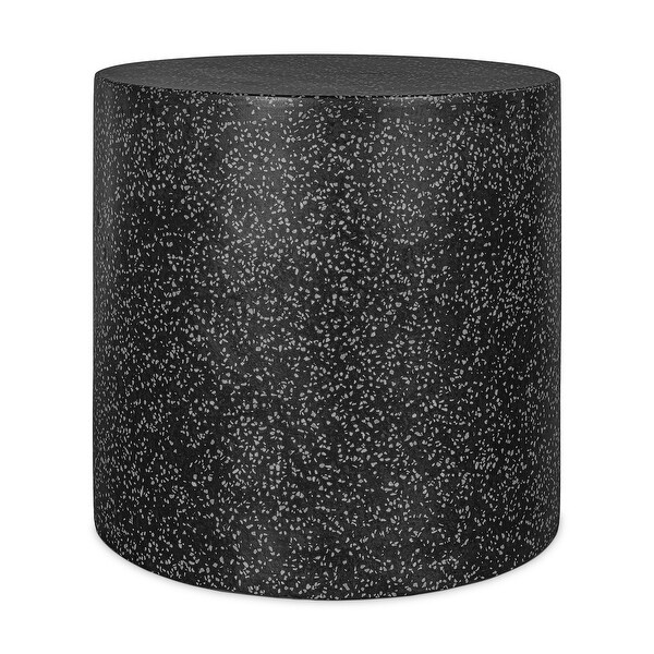 Aurelle Home Omara Round Pedestal Terrazzo Outdoor Side Table