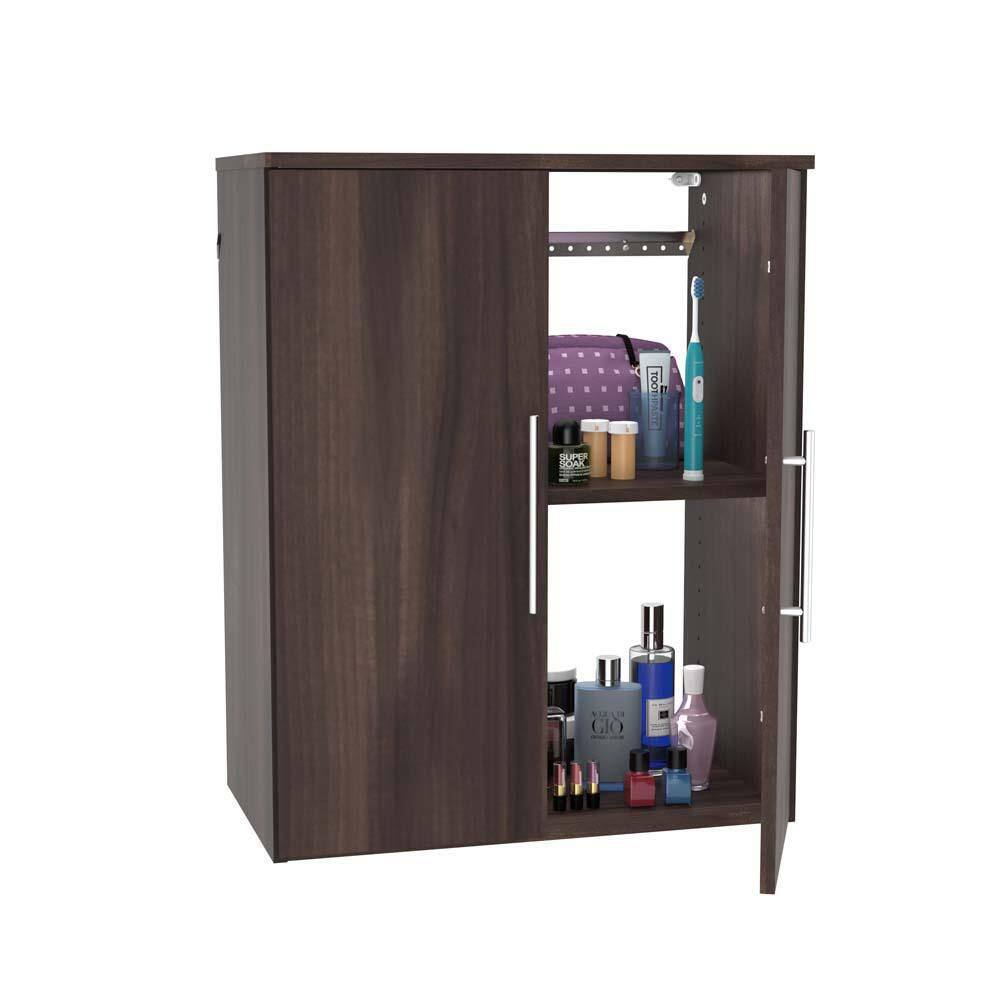 ClosetMaid Style+ 14.59 in. D x 25.12 in. W x 31.28 in. H Modern Walnut Laundry Room Floating Cabinet Kit with Modern Doors 10000-02196